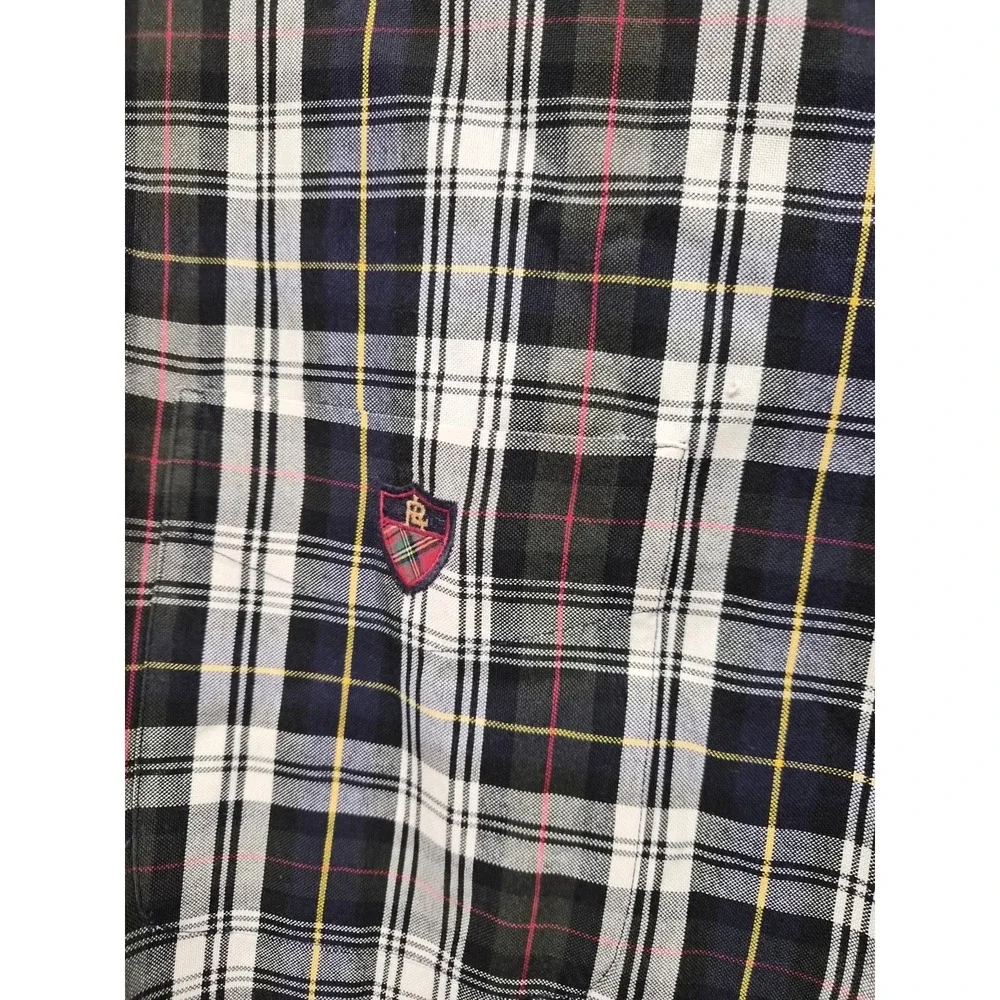 Ralph Lauren‎ Golf Tilden Mens Plaid Button Front Long Sleeve Oxford Shirt Large